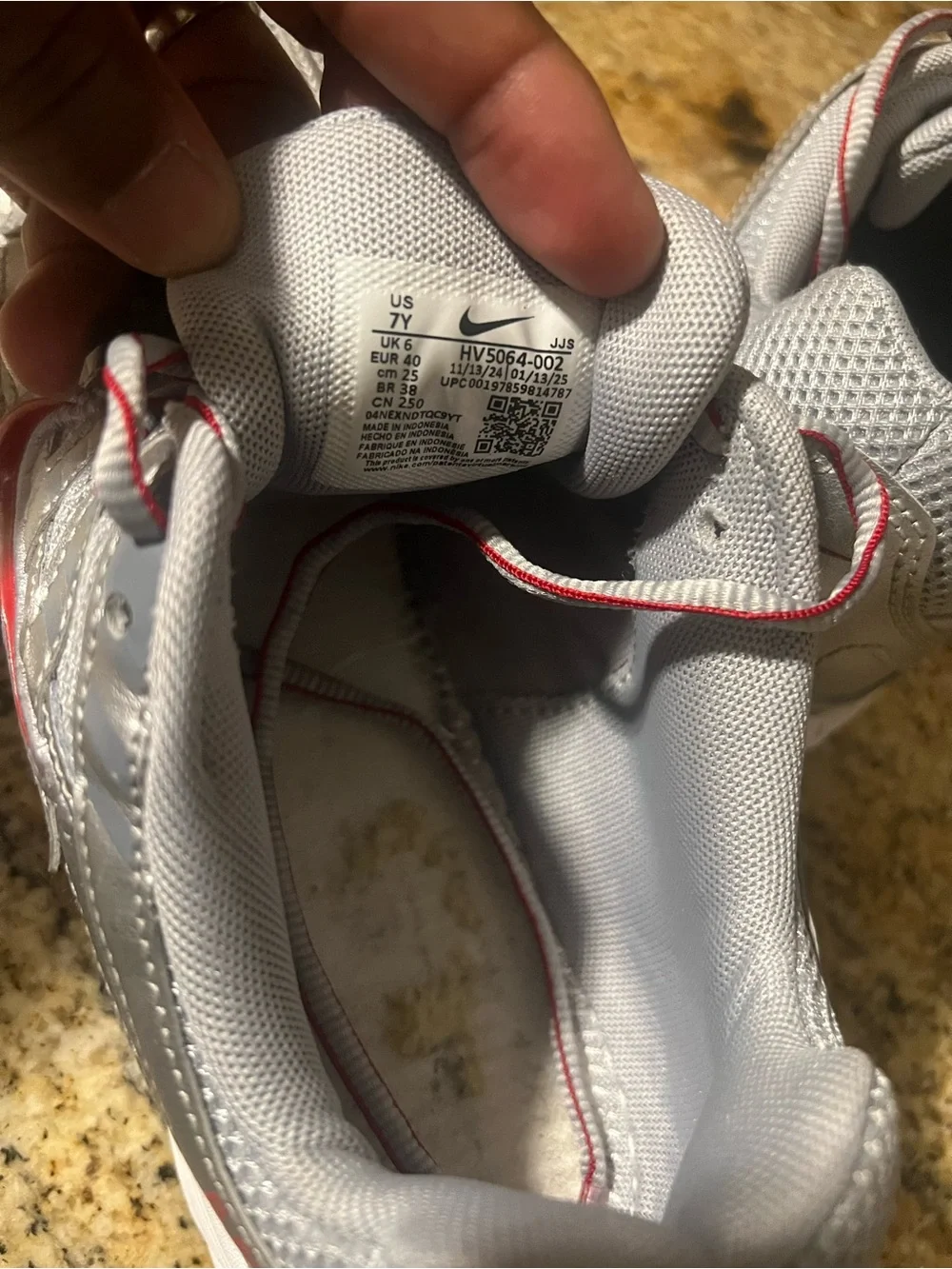 Nike Silver & Red Athletic Sneakers